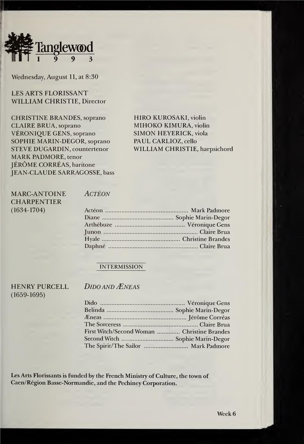 Boston Symphony Orchestra Concert Programs, Summer, 1993