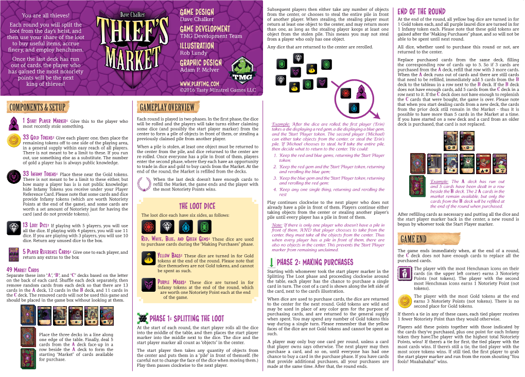 Thief's Market Rulebook