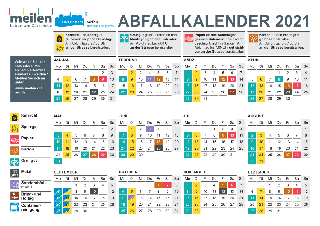 Abfallkalender Gemeinde Meilen