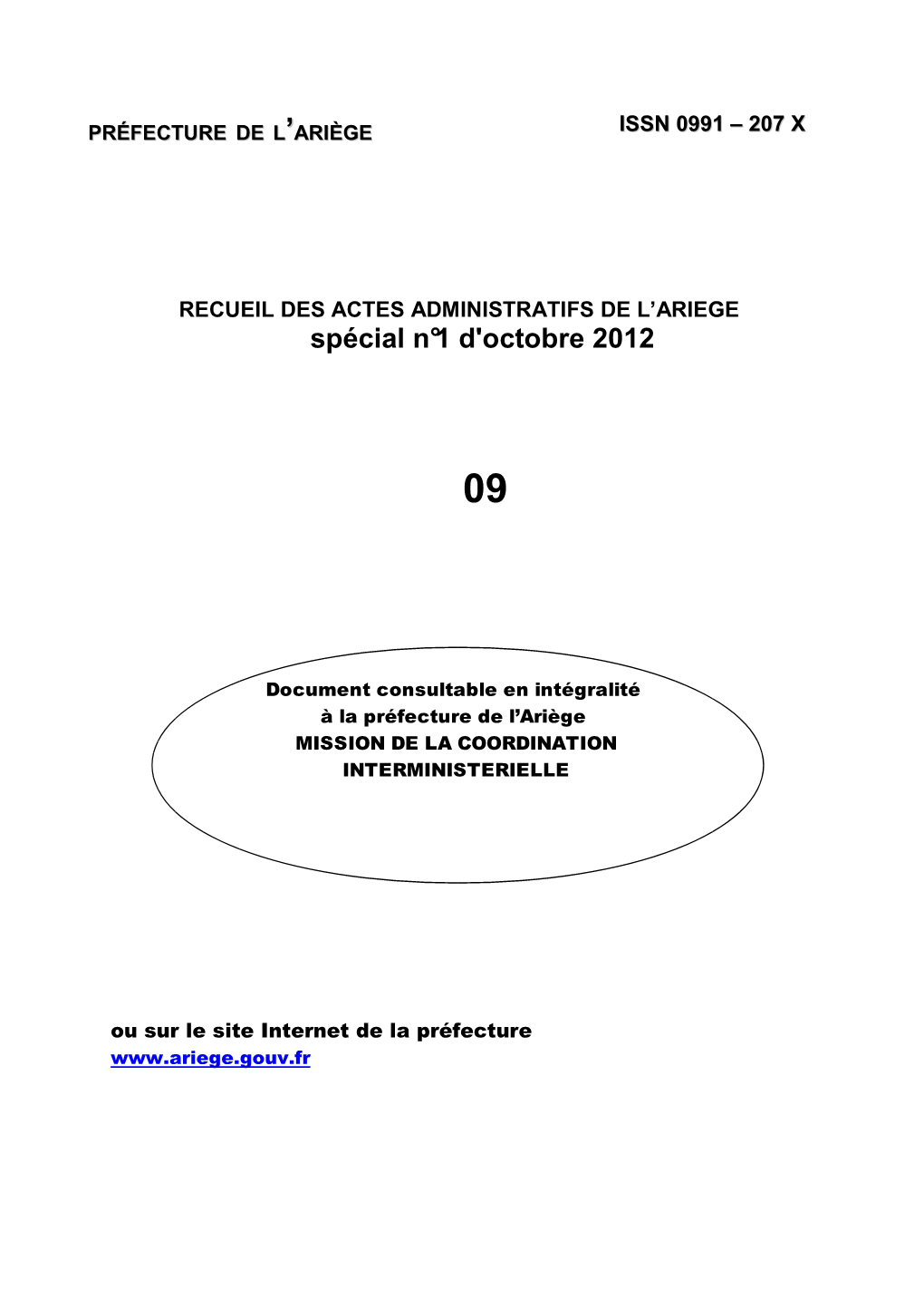 RAA Spécial N°1 Octobre 2012