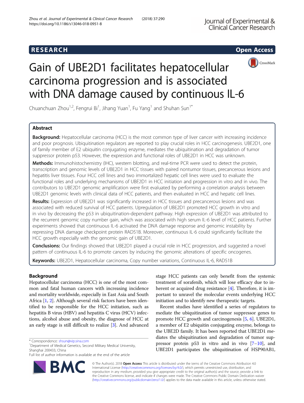 Gain of UBE2D1 Facilitates Hepatocellular Carcinoma