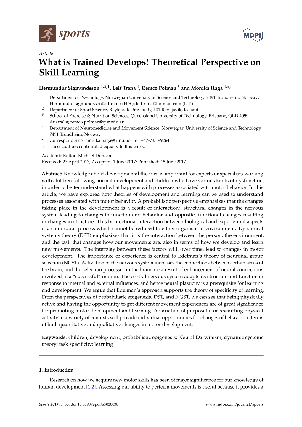 Theoretical Perspective on Skill Learning