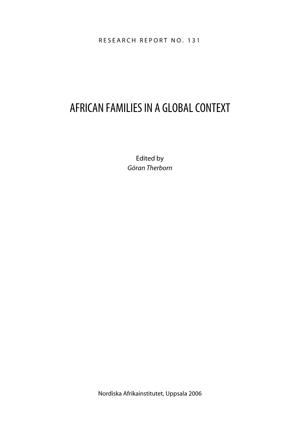 African Families in a Global Context