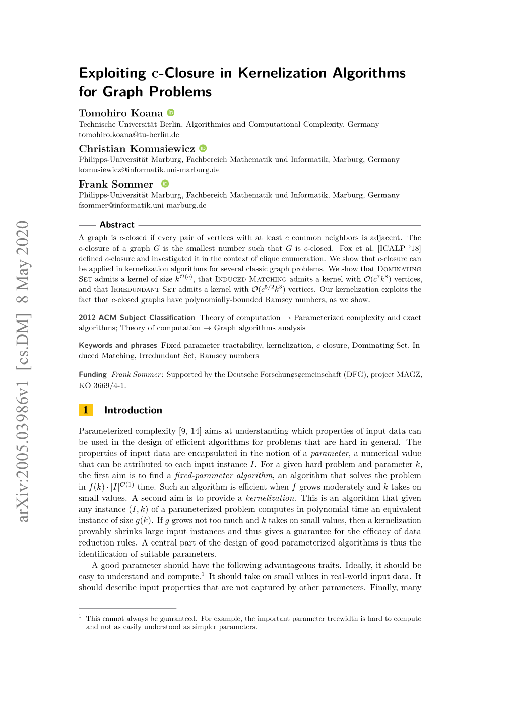 Exploiting C-Closure in Kernelization Algorithms for Graph Problems