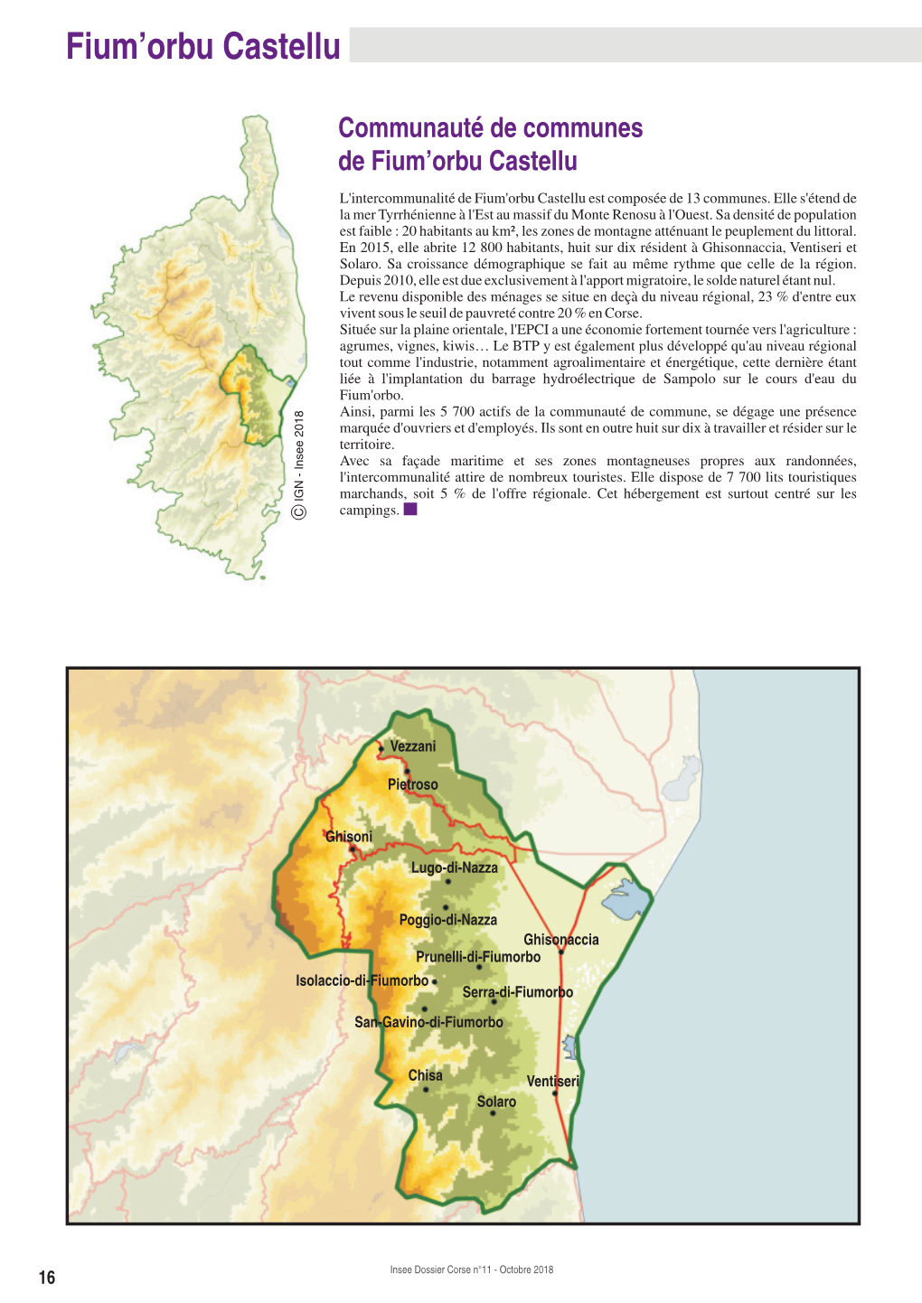 Fium'orbu Castellu Est Composée De 13 Communes