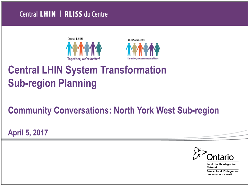 Community Conversations: North York West Sub-Region