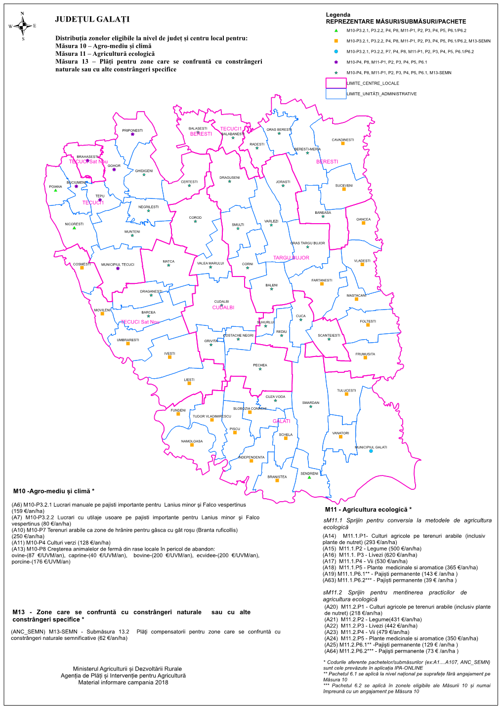 Galați Reprezentare Măsuri/Submăsuri/Pachete *# M10-P3.2.1, P3.2.2, P4, P8, M11-P1, P2, P3, P4, P5, P6.1/P6.2