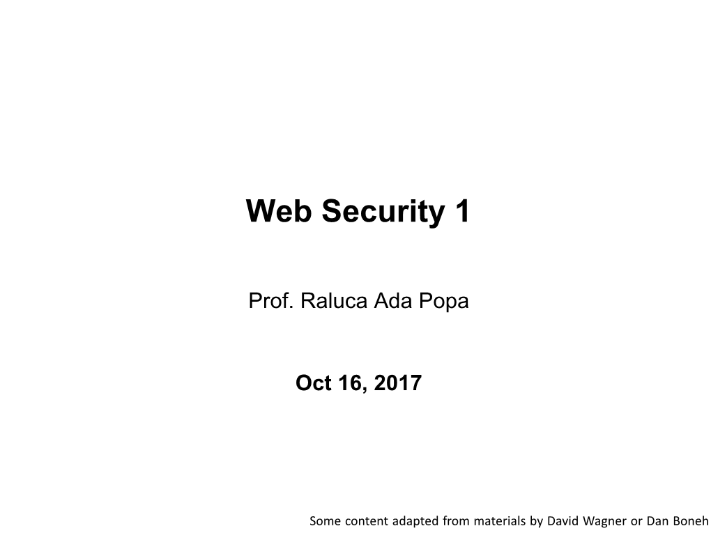 Web Security 1