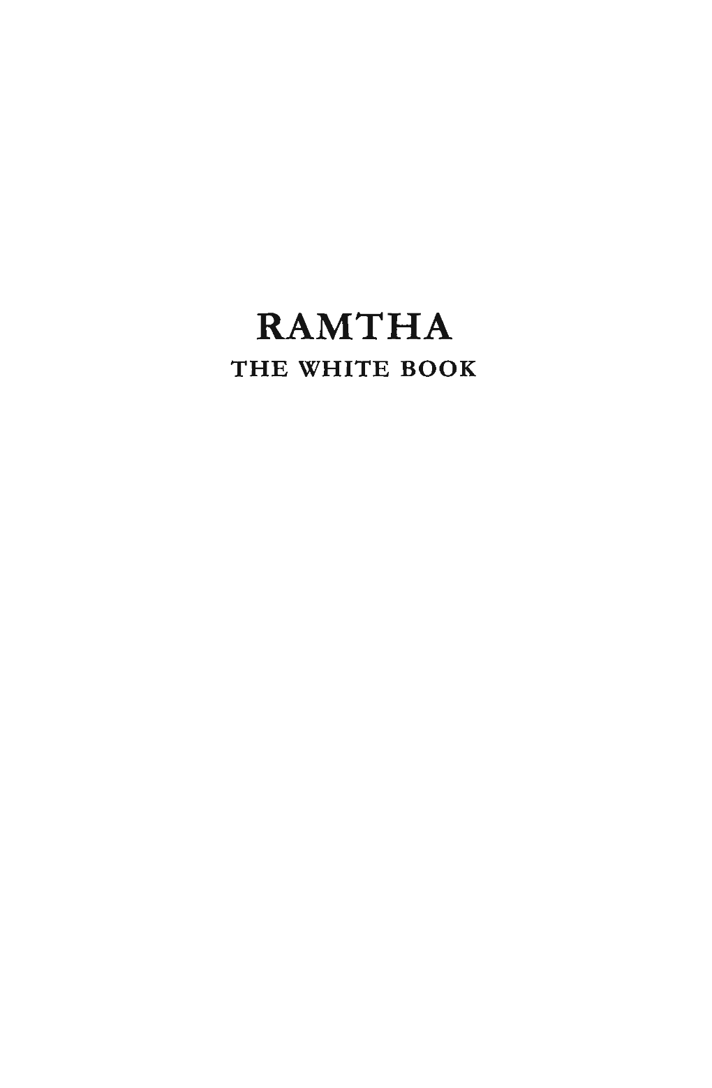 The White Book Ramtha the White Book
