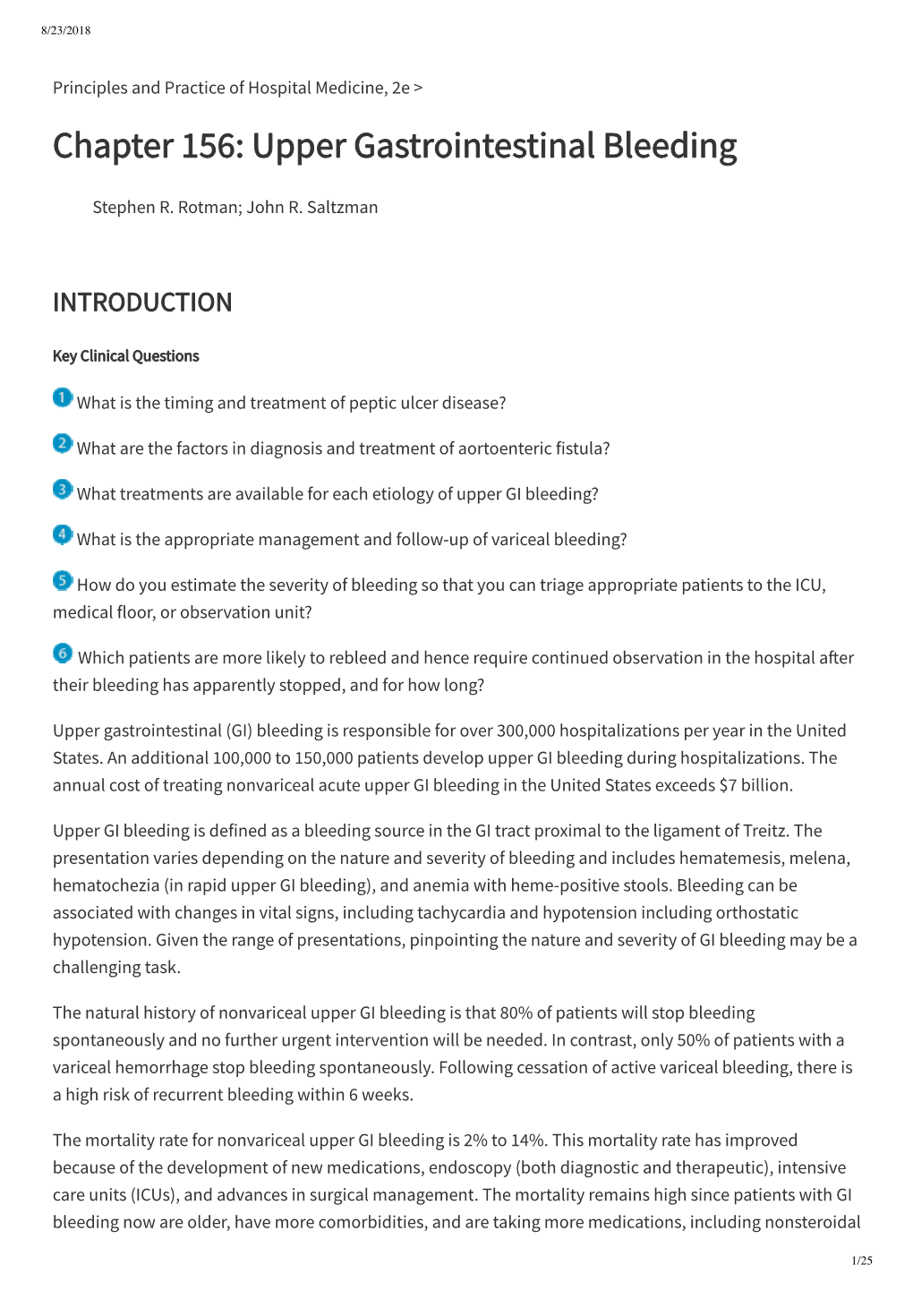 Chapter 156: Upper Gastrointestinal Bleeding