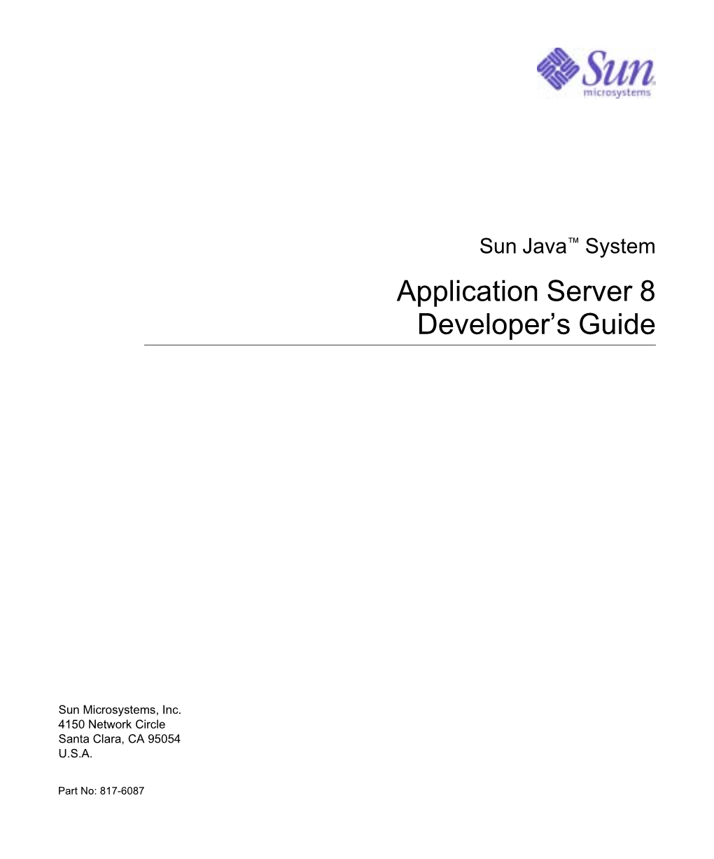 Sun Java System Application Server 8 Developer's Guide