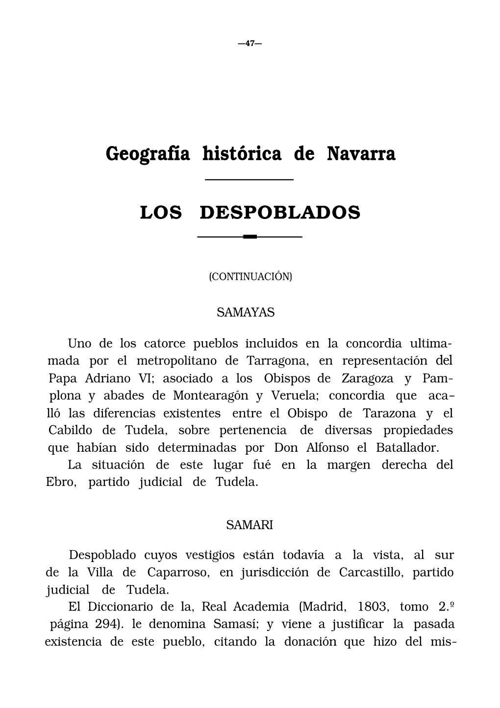 Geografía Histórica De Navarra