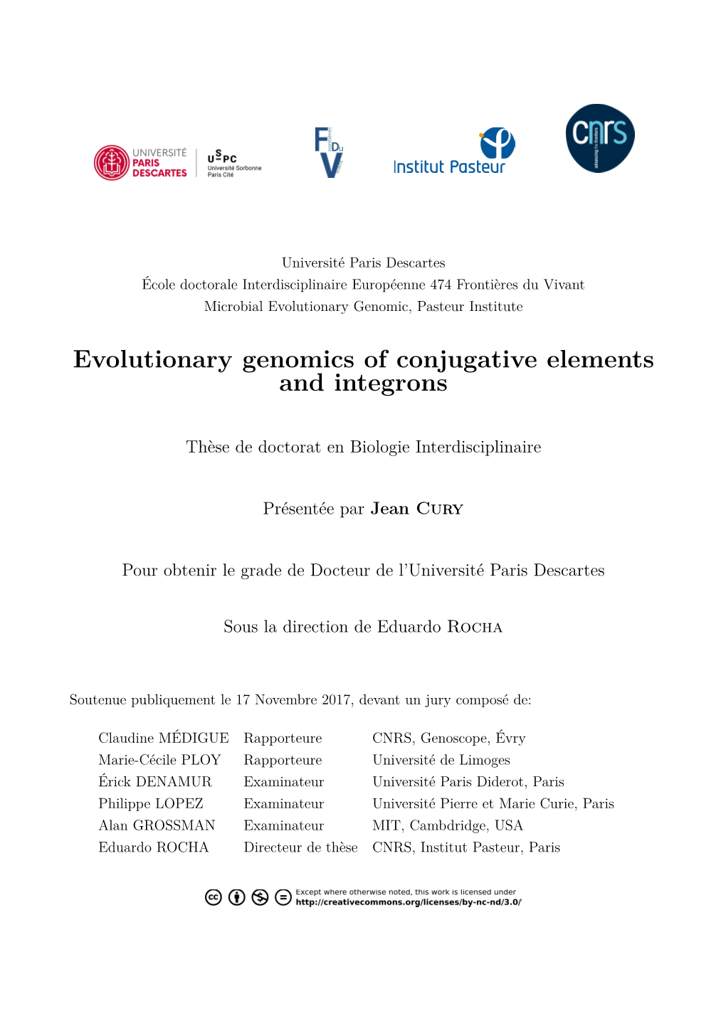 Evolutionary Genomics of Conjugative Elements and Integrons