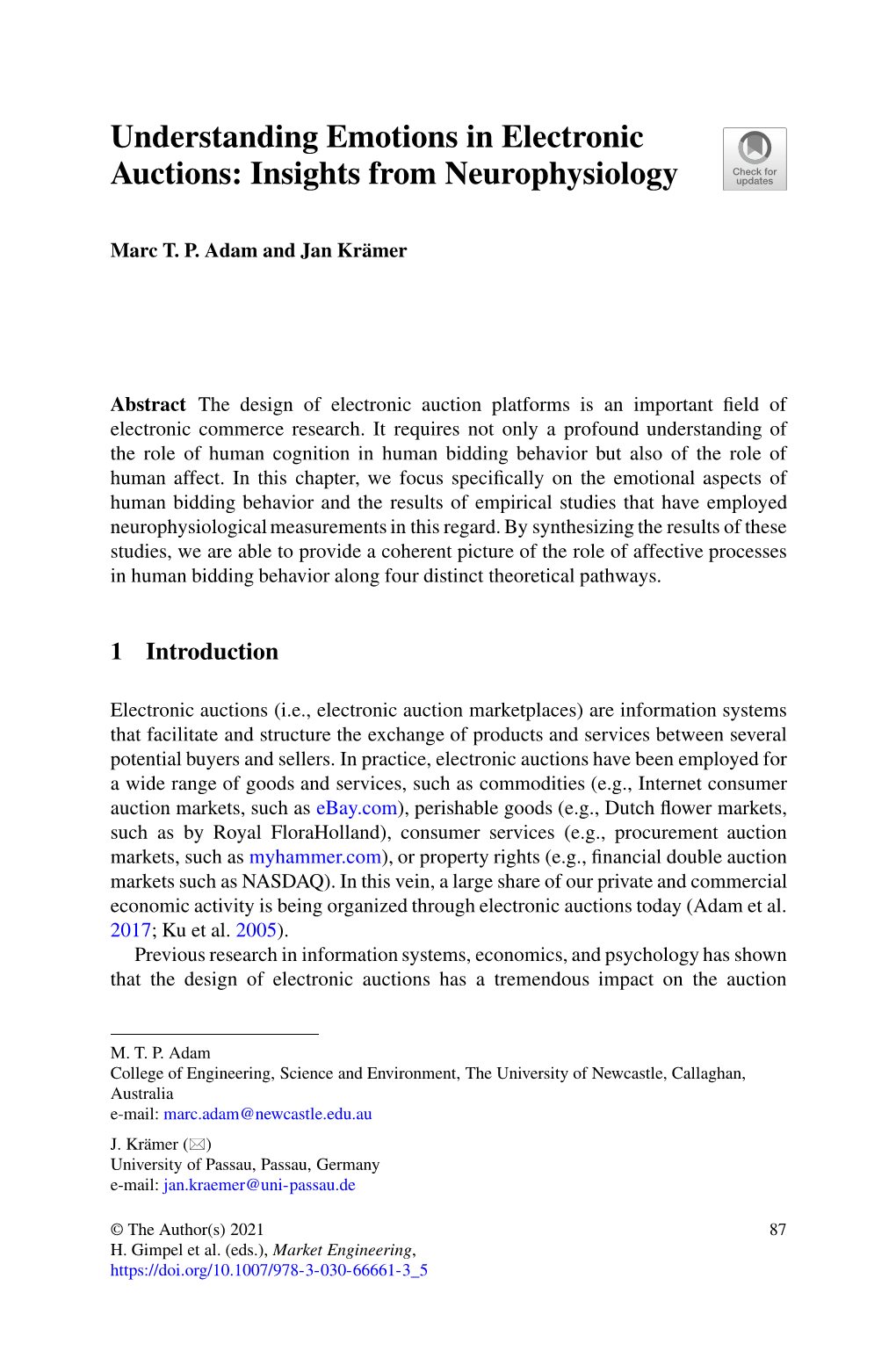 Understanding Emotions in Electronic Auctions: Insights from Neurophysiology