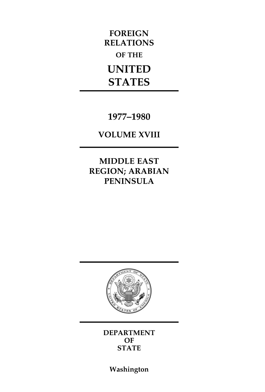 DOS: Foreign Relations of the United States: 1977-1980