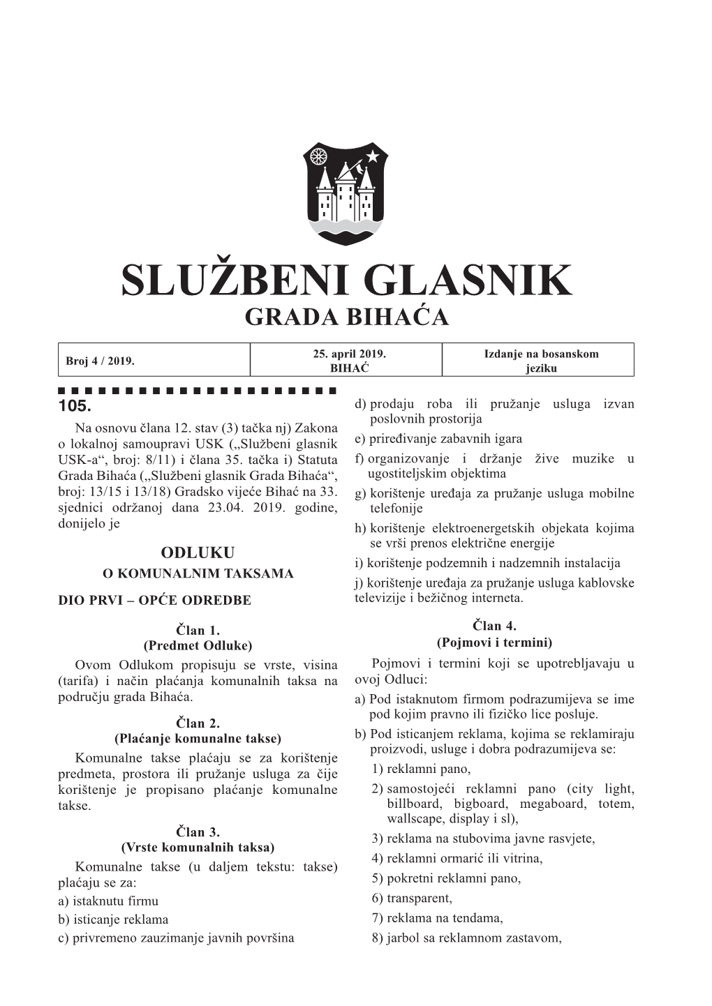 Službeni Glasnik Grada Bihaća