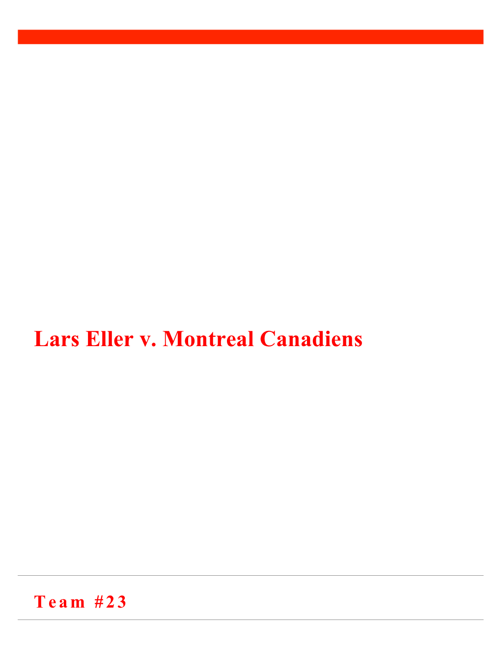 Lars Eller V. Montreal Canadiens