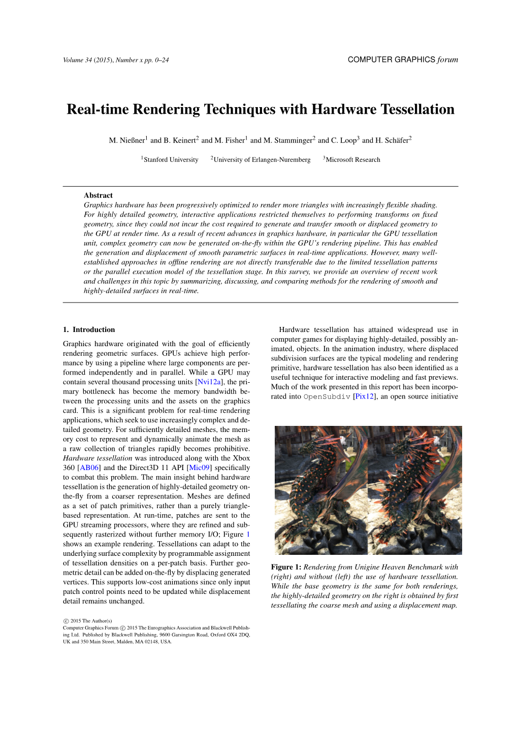 Real-Time Rendering Techniques with Hardware Tessellation