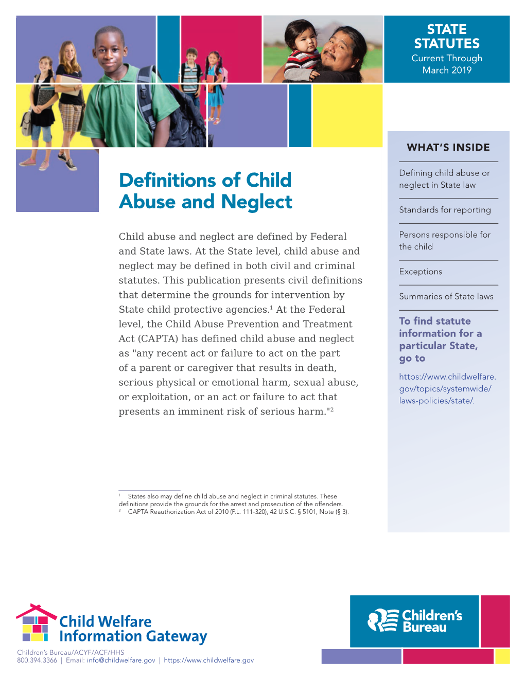 Definitions of Child Abuse and Neglect