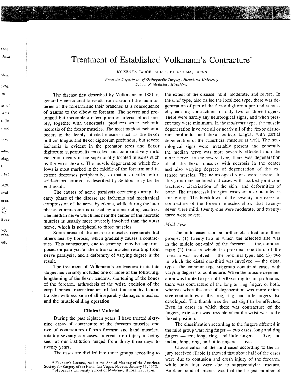 Treatment of Established Volkmann's Contracture*