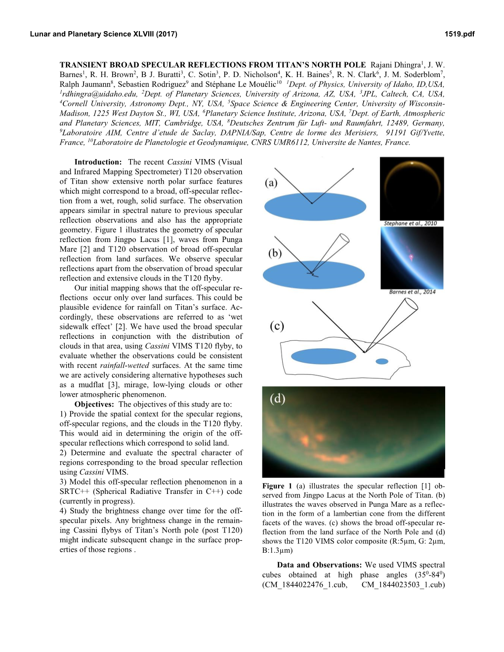 Transient Broad Specular Reflections from Titan's North Pole