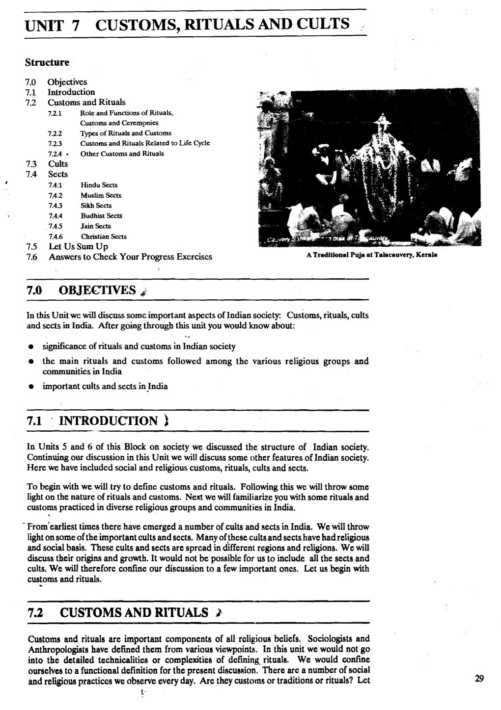 Unit 7 Customs, Rituals and Cults