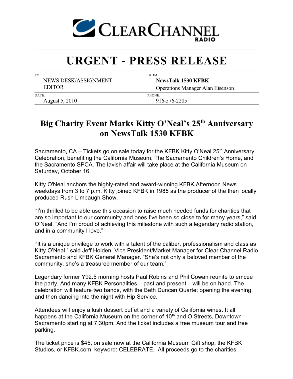 Urgent - Press Release