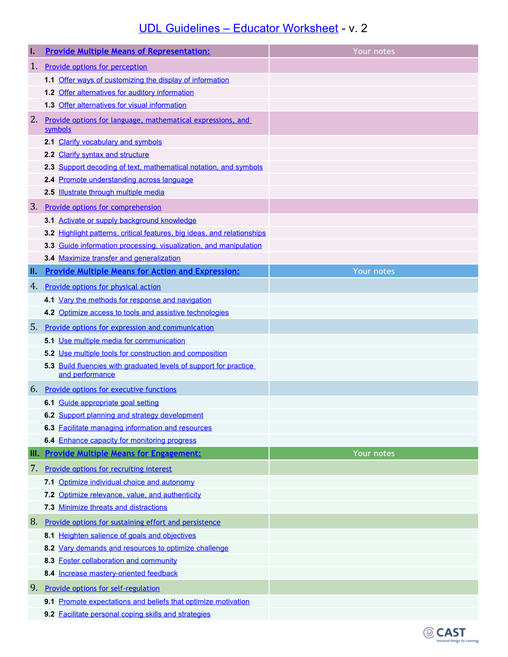 IUDL Guidelines – Educator Worksheet