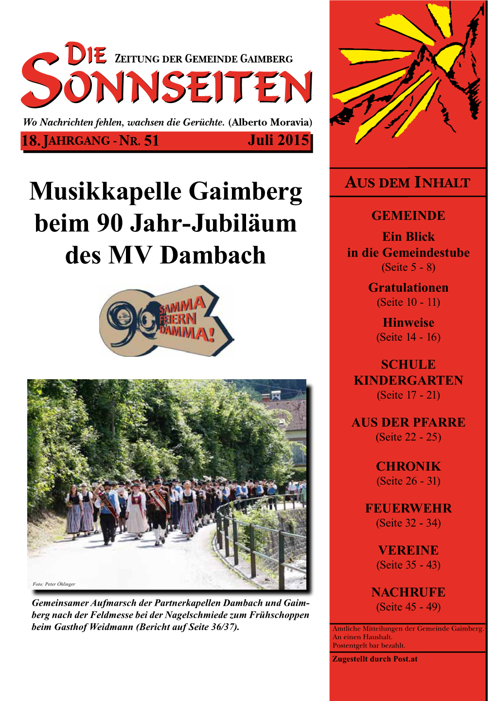 Musikkapelle Gaimberg Beim 90 Jahr-Jubiläum Des MV Dambach