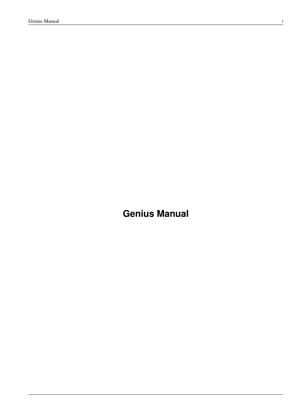 Genius Manual I