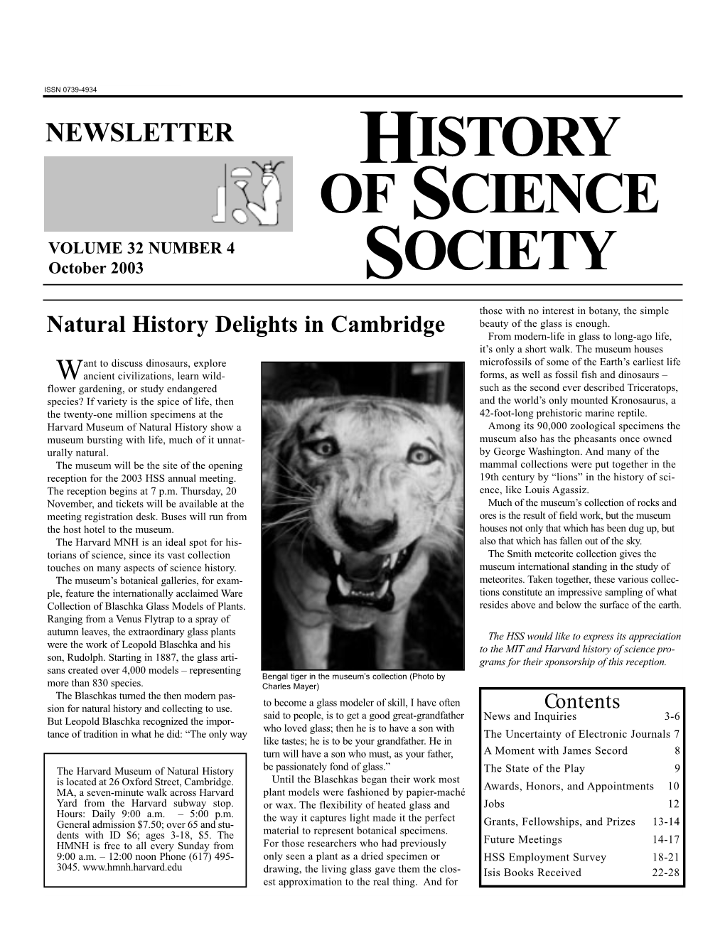 October 2003 SOCIETY