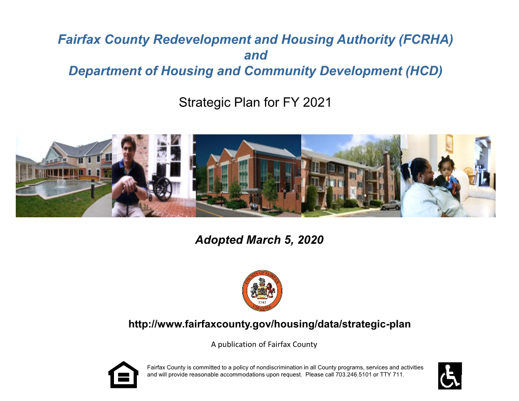 Fairfax County Redevelopment and Housing Authority (FCRHA) and Department of Housing and Community Development (HCD)