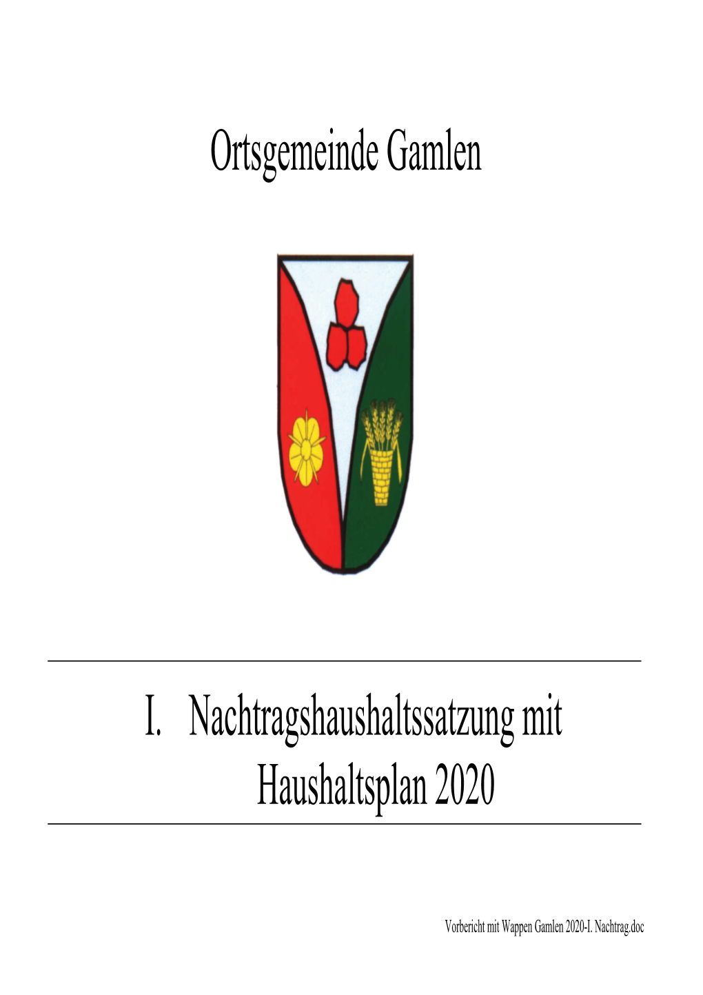 Entwurf I. Nachtrag Gamlen 2020