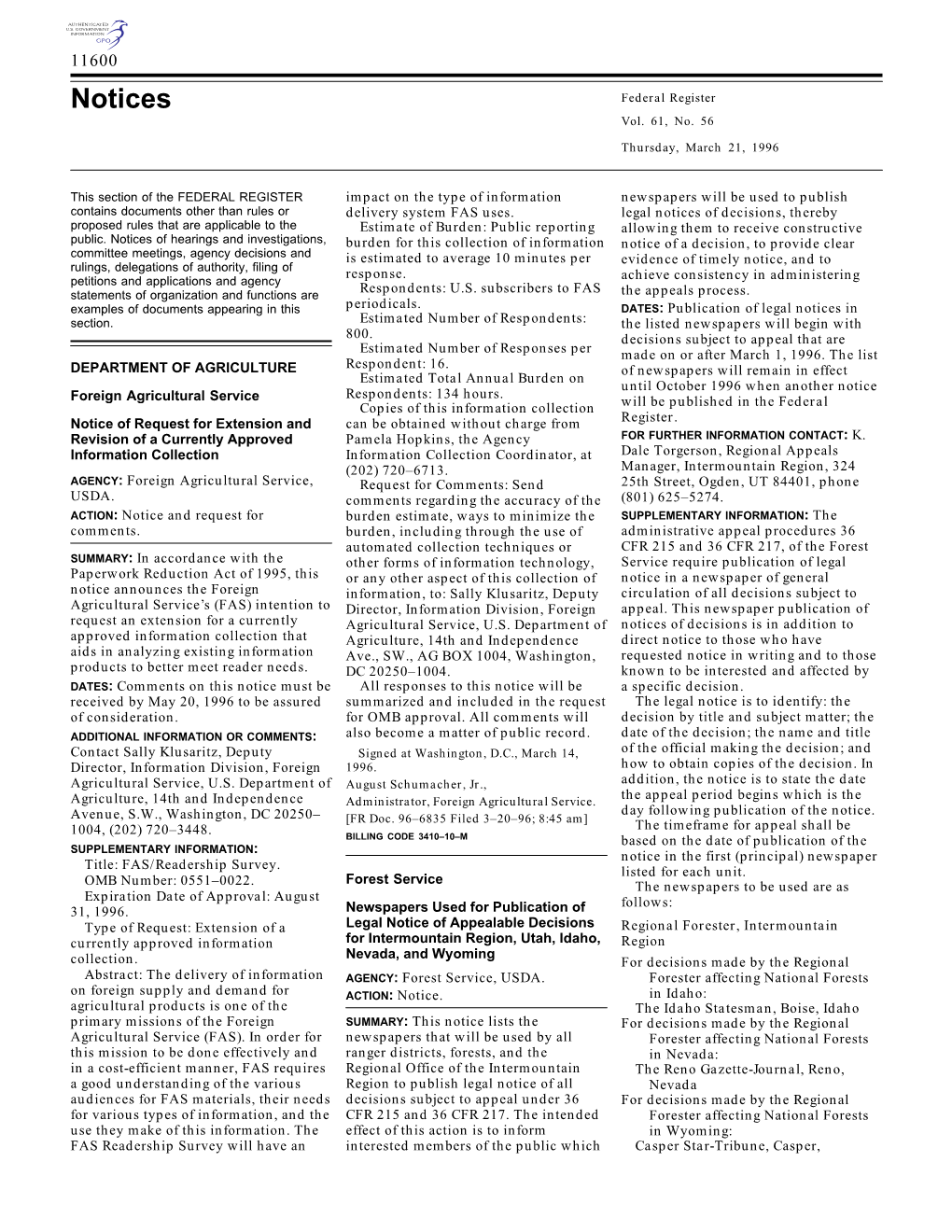 Notices Federal Register Vol