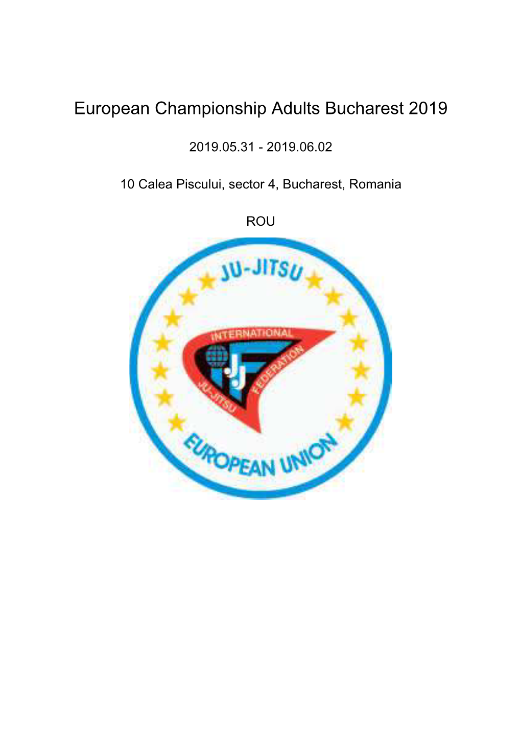 European Championship Adults Bucharest 2019