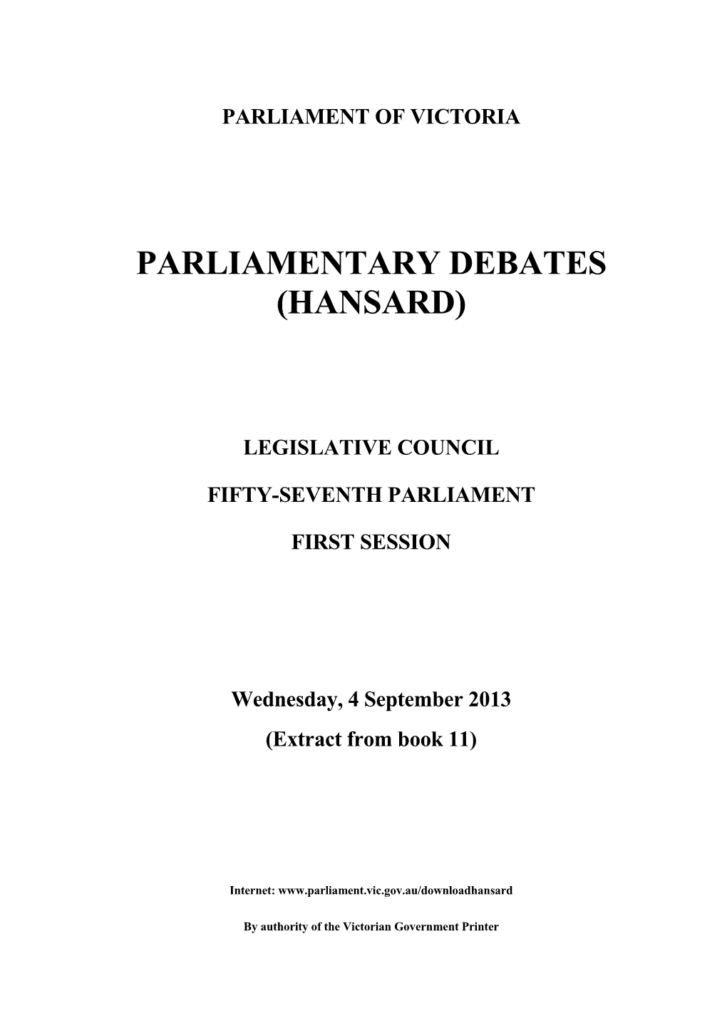 Parliamentary Debates (Hansard)