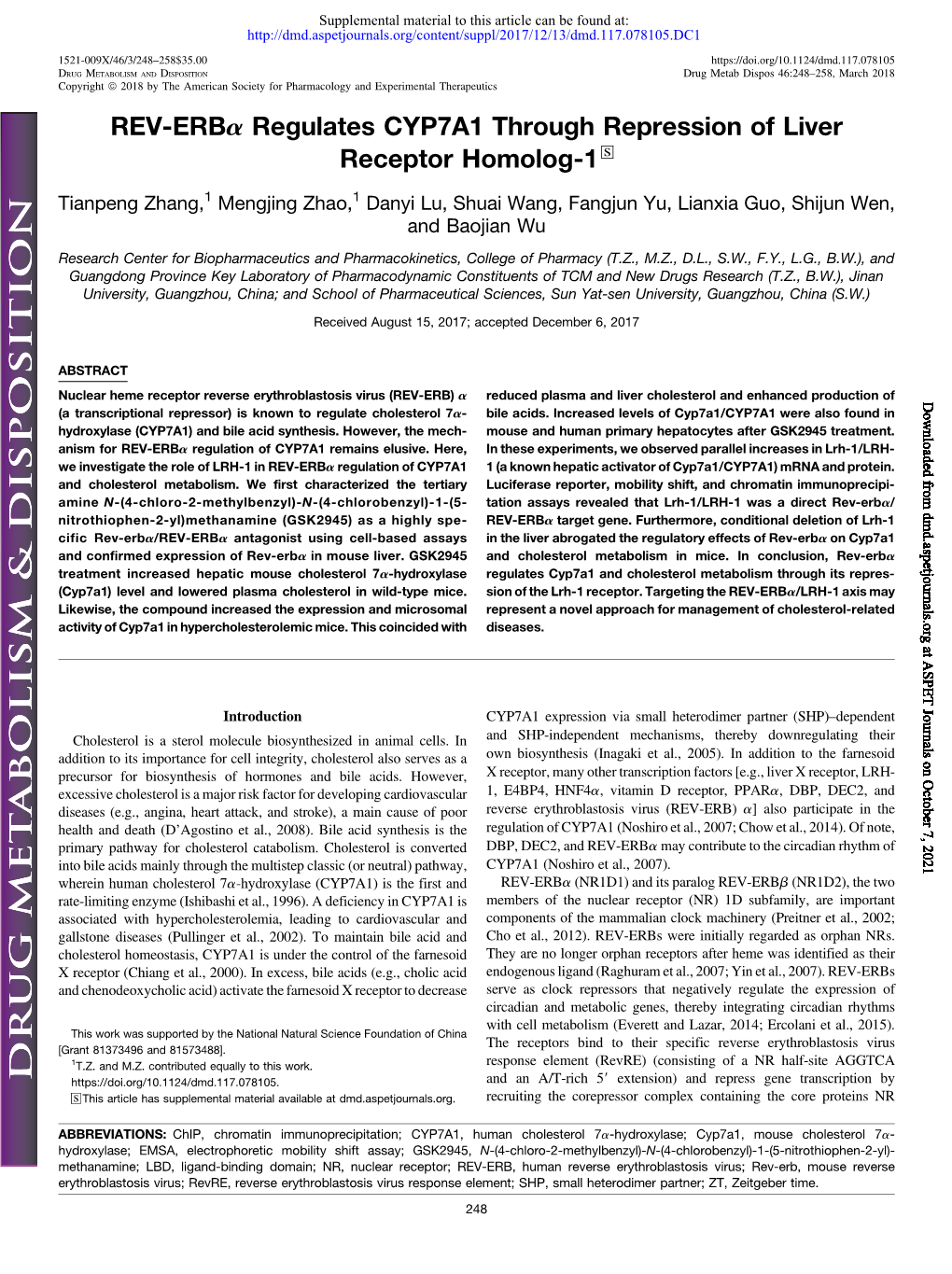 REV-Erbα Regulates CYP7A1 Through Repression of Liver