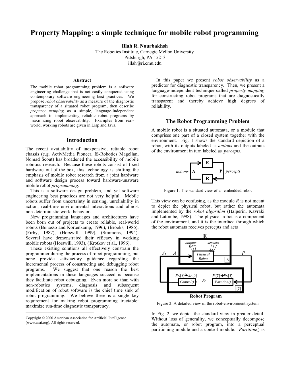 Property Mapping: a Simple Technique for Mobile Robot Programming