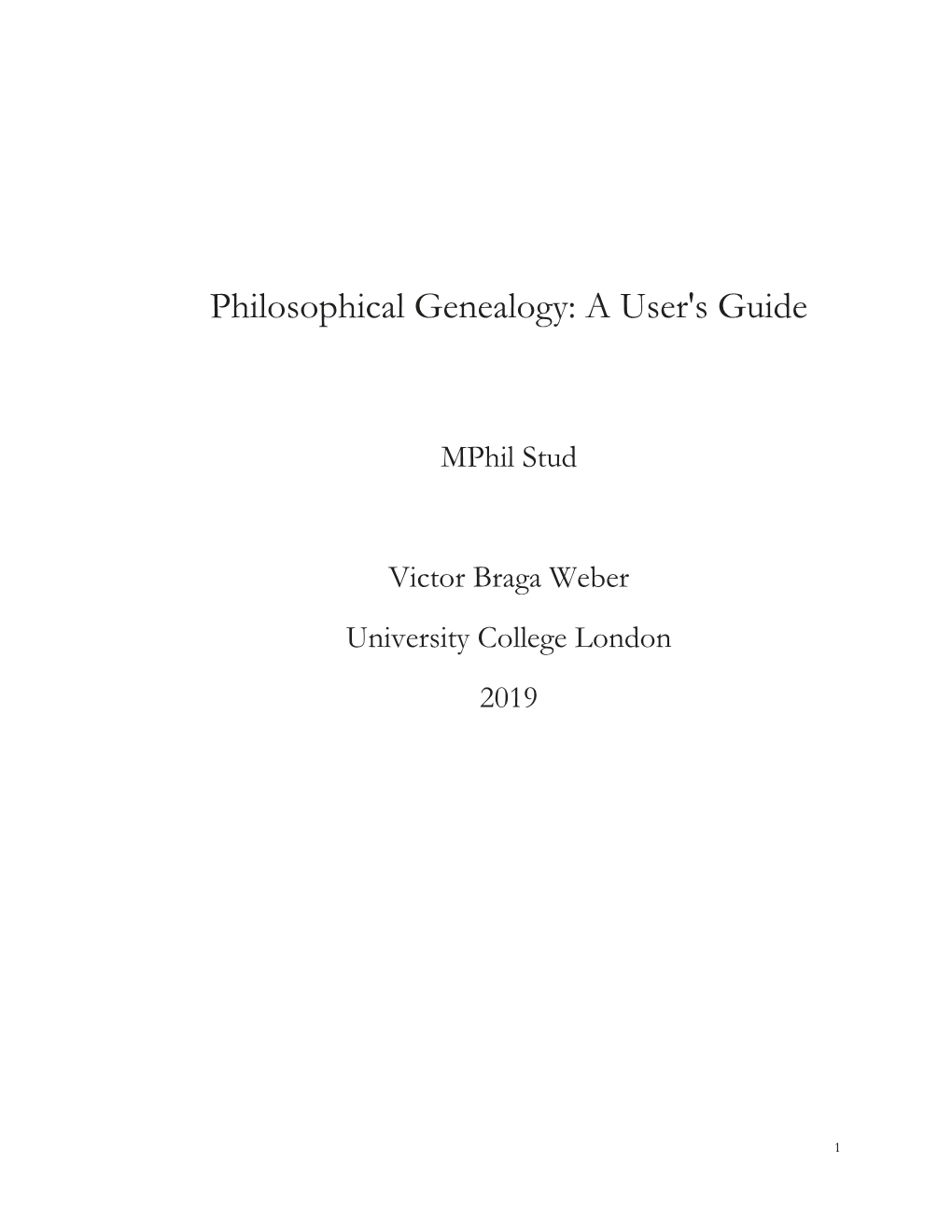 Philosophical Genealogy: a User's Guide