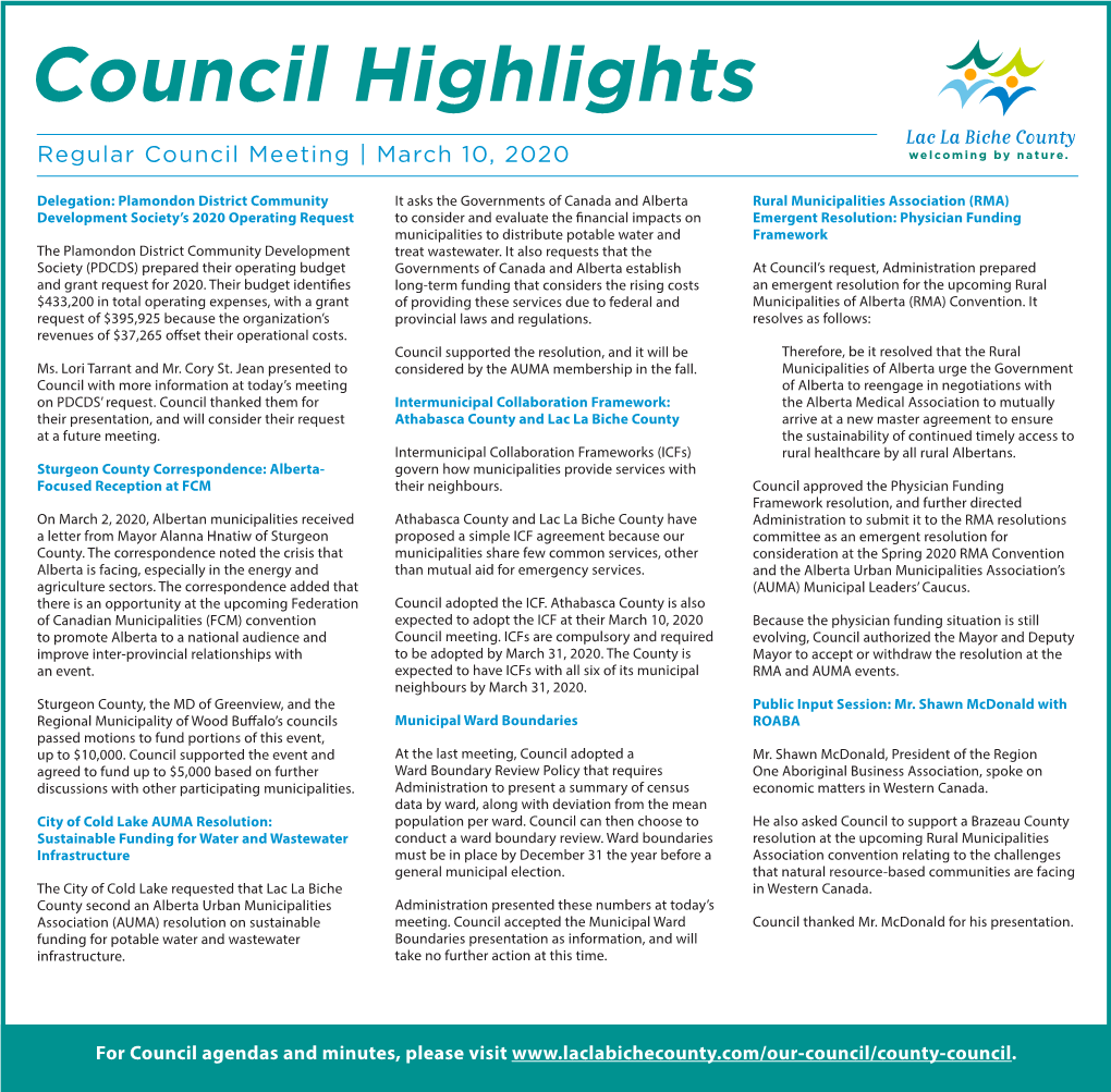 Council Highlights