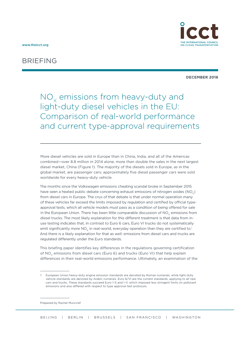 NOX Emissions from Heavy-Duty and Light-Duty Diesel Vehicles in the EU: Comparison of Real-World Performance and Current Type-Approval Requirements