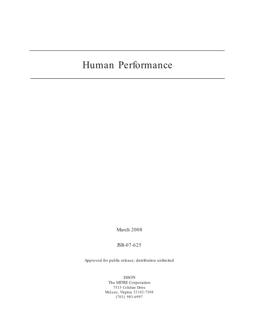 Human Performance