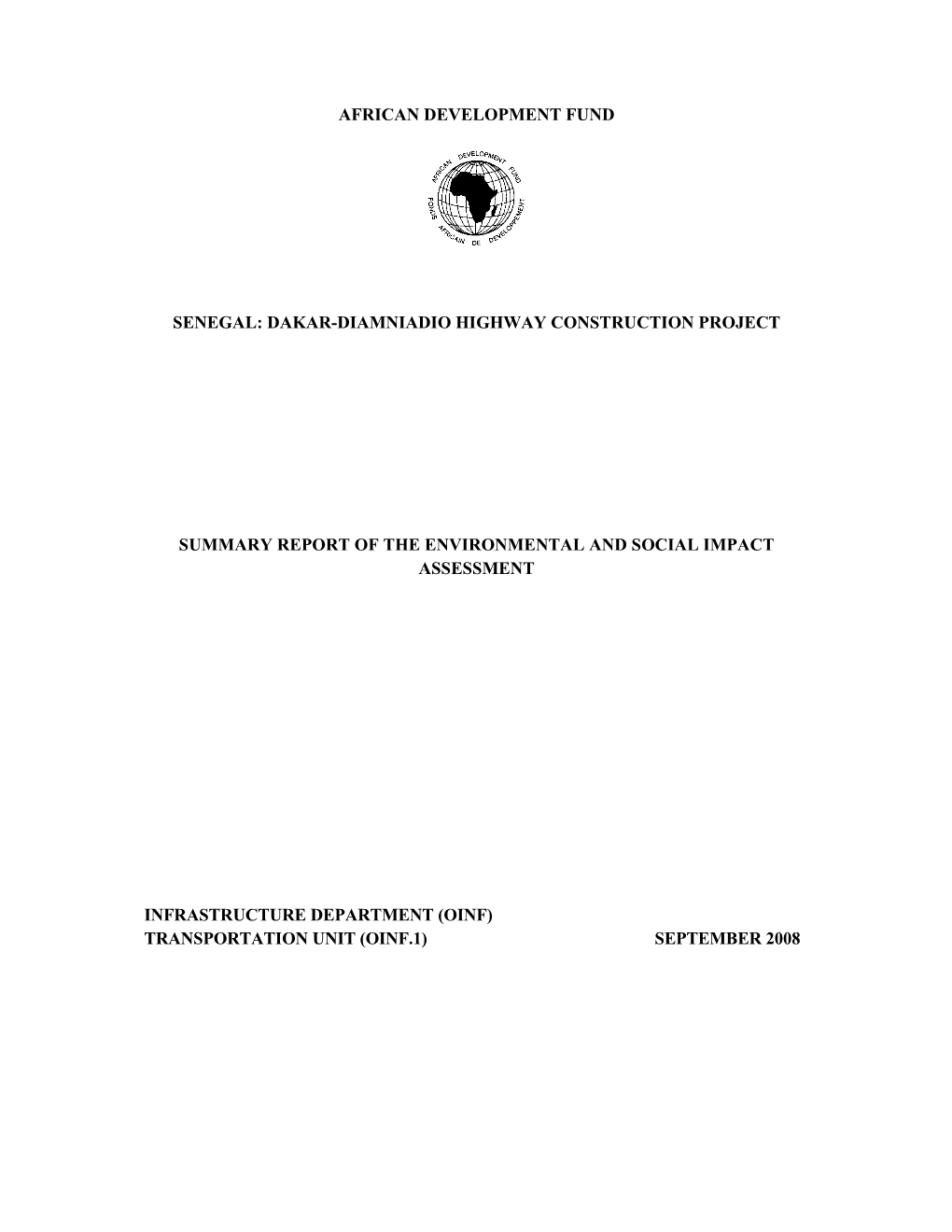 Senegal: Dakar-Diamniadio Highway Construction Project