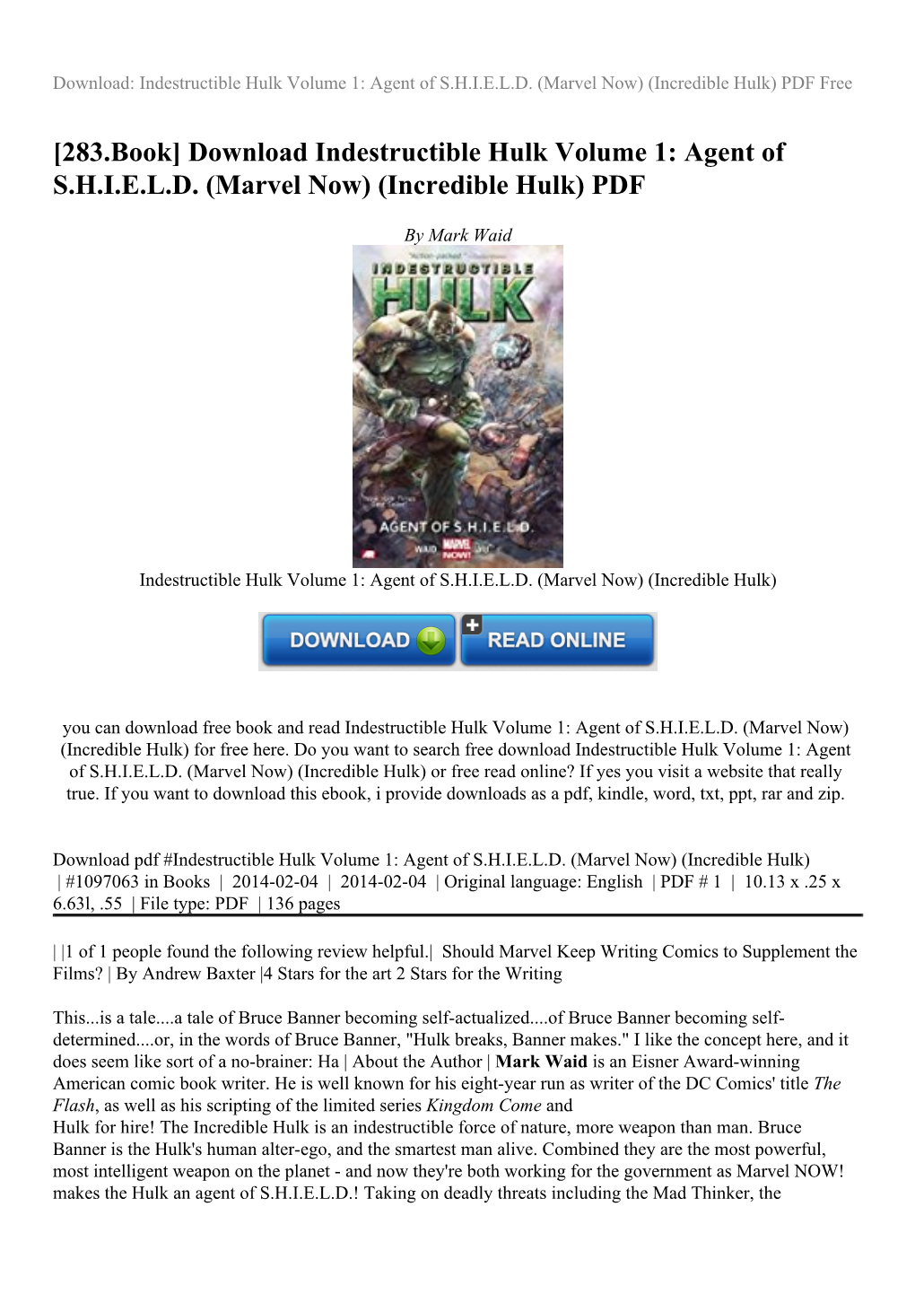 Incredible Hulk) PDF Free