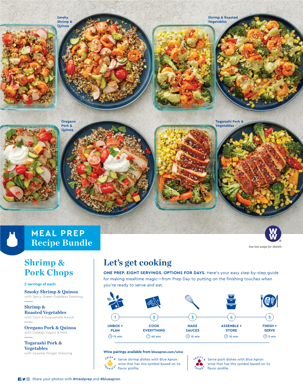 Let's Get Cooking MEAL PREP Recipe Bundle Shrimp & Pork Chops
