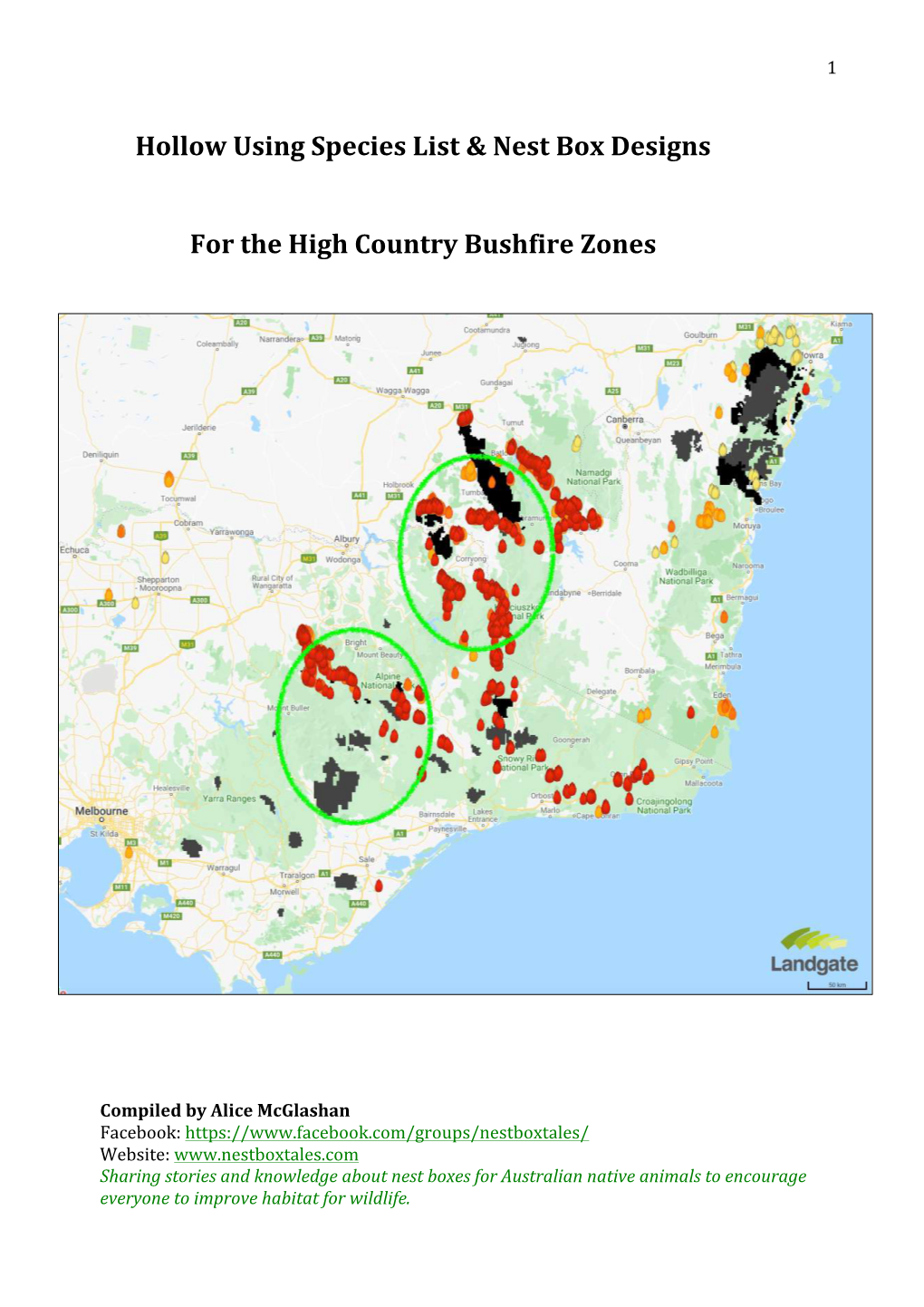 Hollow Using Species List & Nest Box Designs for the High Country Bushfire Zones