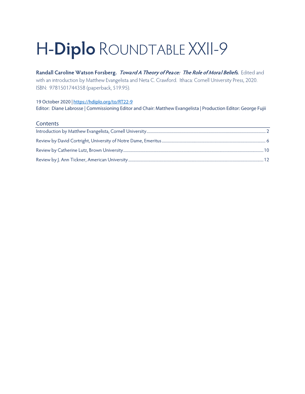 H-Diplo ROUNDTABLE XXII-9