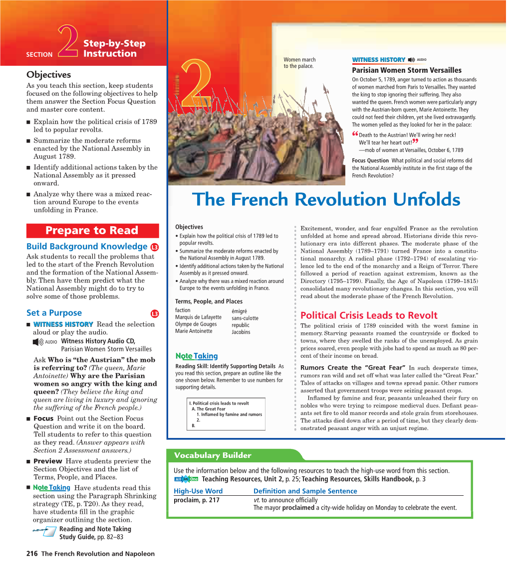 The French Revolution Unfolds