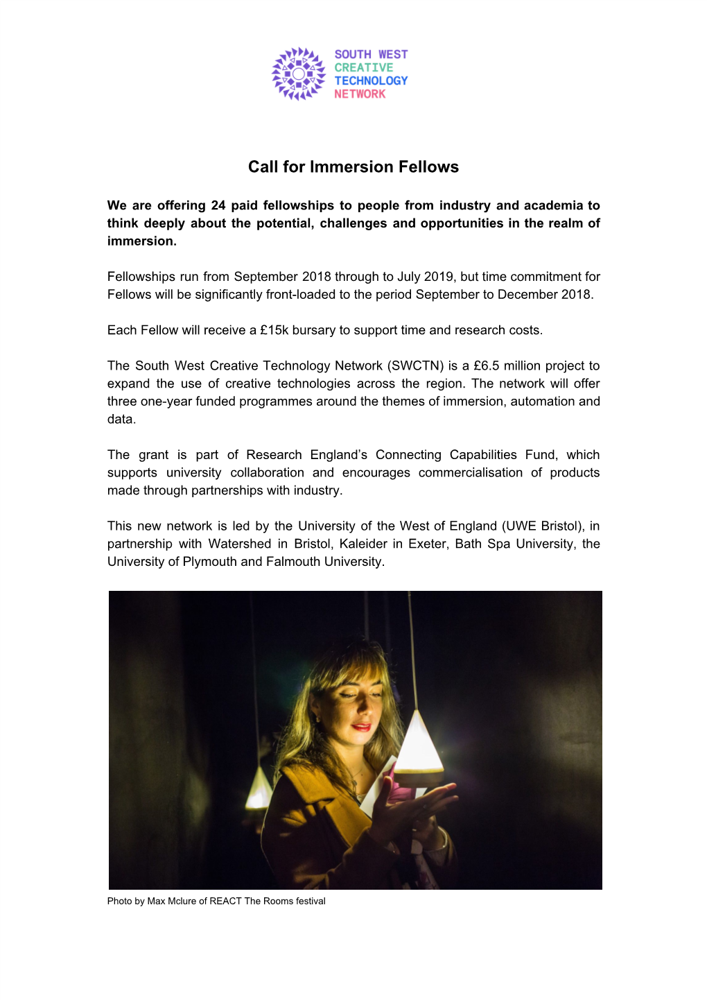 Call for Immersion Fellows