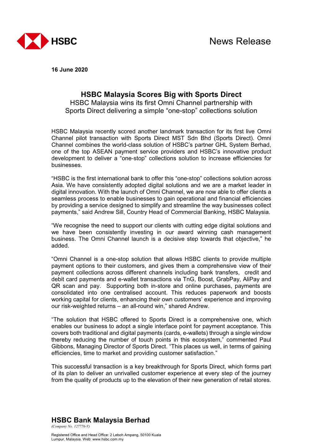 HSBC Malaysia Scores Big with Sports Direct